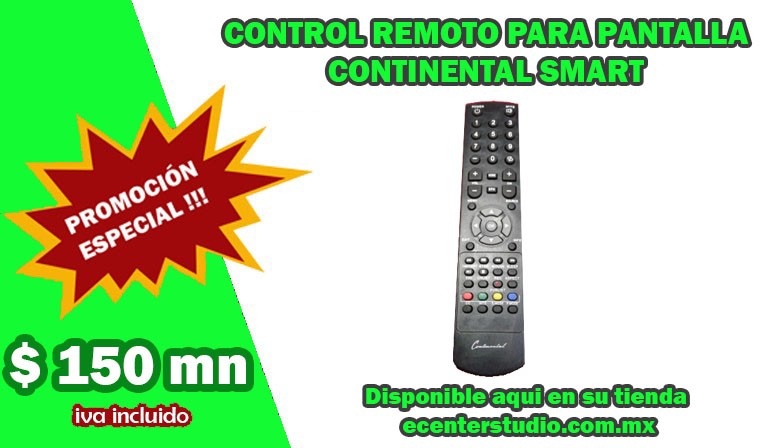 CONTROL REMOTO PARA PANTALLA CONTINENTAL SMART